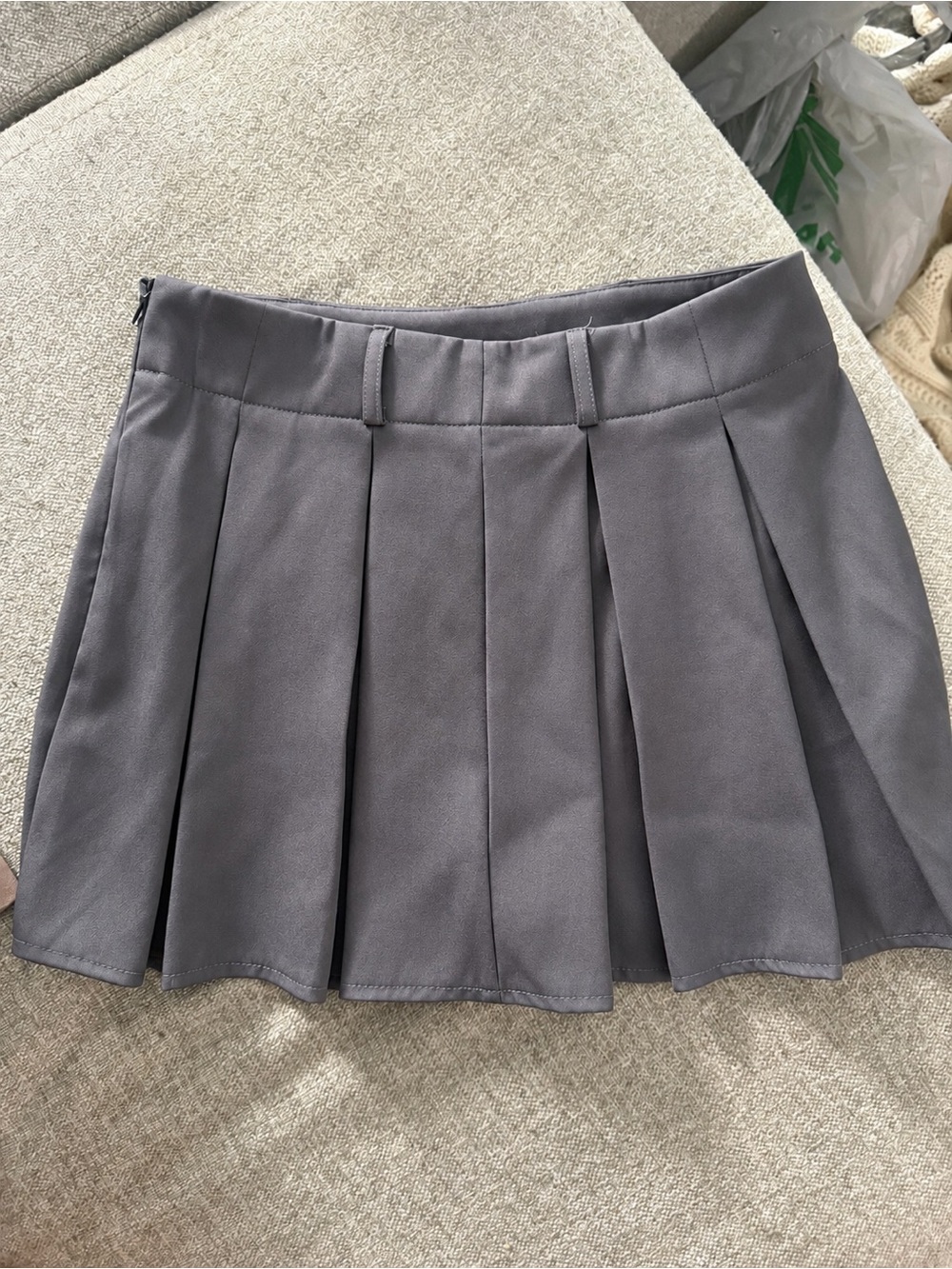 SHEIN Gray Pleated Mini Skirt